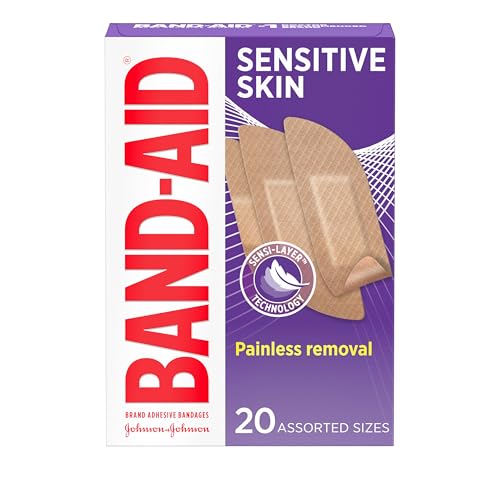 Hypoallergenic Adhesive Bandages for Sensitive Skin - 20 Count Assorted
