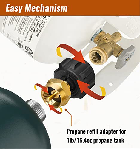 Propane Refill Adapter for 1-Pound Tanks - Solid Brass