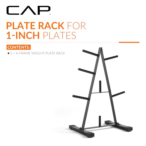 CAP Barbell Compact 1-Inch Weight Plate Rack - Space-Saving Steel Storage