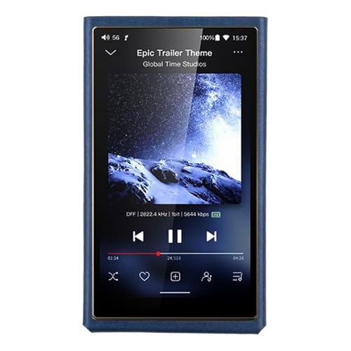 MITER Handcrafted PU Leather Case for FiiO M21 Navy Blue, Korea Made, Steel Frame Protection