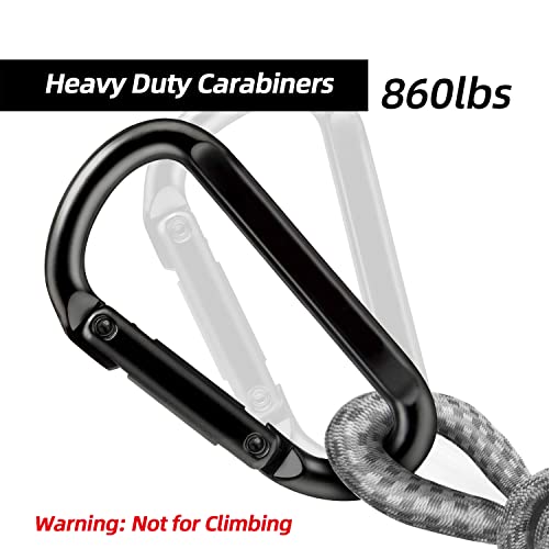 Heavy Duty Carabiner Clips - 3" Iron Hooks, 2pcs for Camping & Hiking