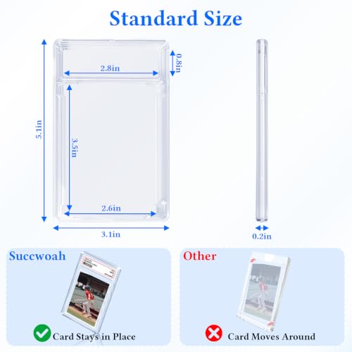 50-Pack Trading Card Slab Holders with 6 Snap Locks per Case - Succwoah
