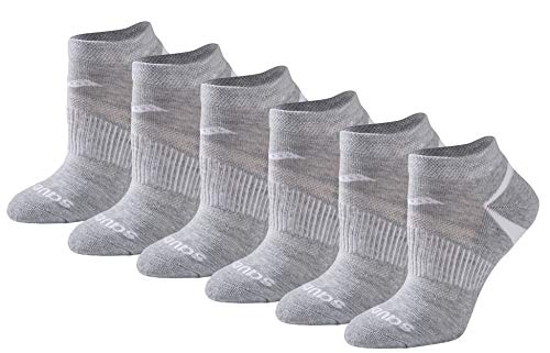 Saucony Women's RunDry Performance Selective Cushion Socks Medium Grey 6 Pairs