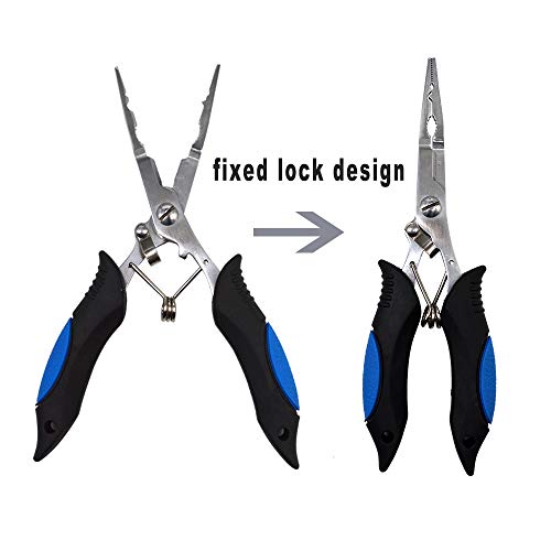 Stainless Steel Fishing Pliers - Needle Nose Multitool with Sheath & Lanyard - Color-1