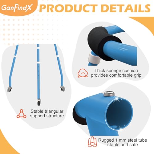GanFindX Kids Adjustable Height Roller Skating Trainer Blue - Safe & Stable Walker
