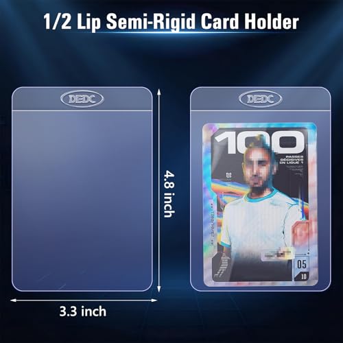 DEDC 100PCS Semi Rigid Card Holders for Trading Cards PSA BGS CSG Graded Card Sleeves