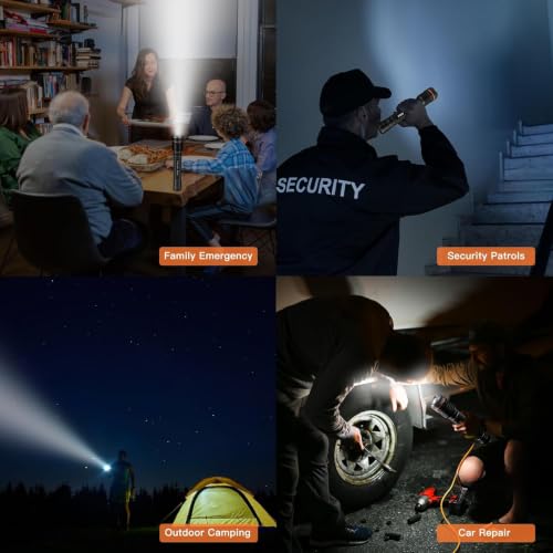 KunHe 2 Pack Heavy Duty LED Flashlights 1000 Lumens Zoomable Aluminum Police Tactical Torch