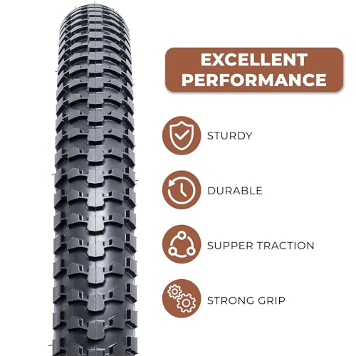 MetersGod 2 Pcs 26x2.10 Bicycle Tires Folding Mountain & Cruiser Replacement