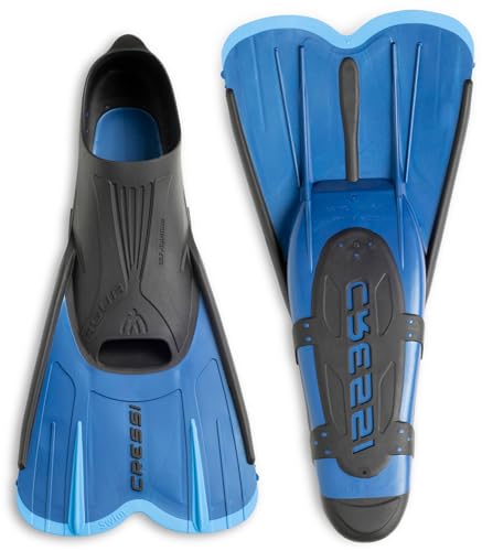 Cressi Adult Short Light Swim Fins with Self-Adjusting Full Foot Pocket - Blue EU 43/44