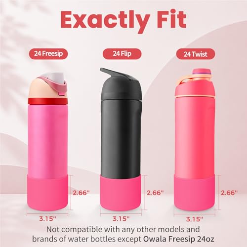 Tall Boot for Owala Freesip Water Bottle - Bright Pink, 24oz