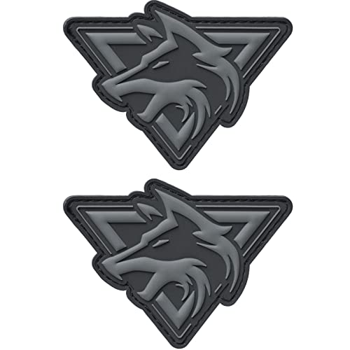 Wolf Morale Patch - Tactical PVC Patches for Backpack, 2 Pcs - Black