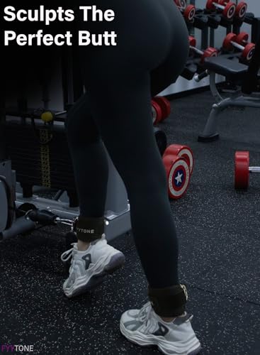 Ankle Strap for Cable Machine - Pair - Black for Leg Workouts