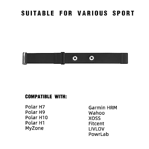 Adjustable Soft Chest Strap for Polar H10 H9 H7 - Black