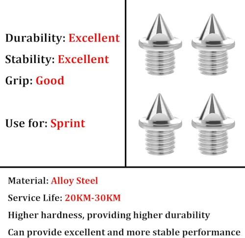 3/16 Inch Track Spikes with Steel Pyramid Design - 50 Pcs Silver