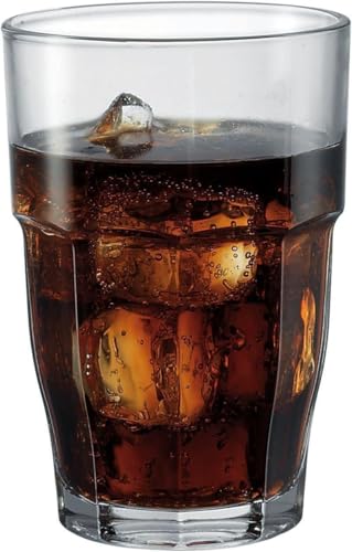 Bormioli Rocco Rock Bar 12.5oz Stackable Glasses Set of 6, Dishwasher Safe