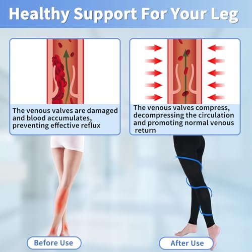 Bewzilove X-Large Black Footless Medical Compression Leggings 20-30mmHg
