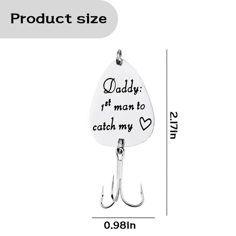 Engraved Daddy Fish Hook - Personalized Fishing Gift for Dad