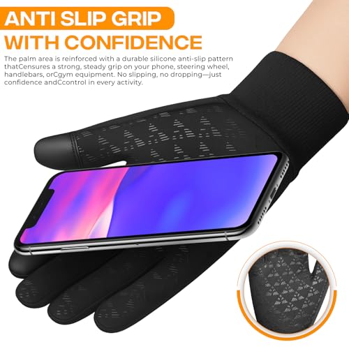 Thermal Winter Gloves - Touchscreen Waterproof Cycling Gloves - Small, Black