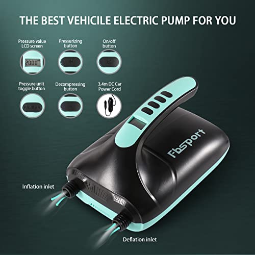 Electric Paddle Board Pump - 20PSI Quick Inflator for SUP & Kayaks