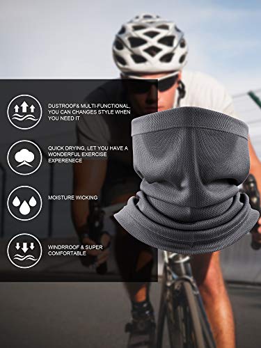 Neck Gaiter Face Cooling Mask - UV Protection Scarf, 4 Pcs - Black, Army Green, Navy, Grey