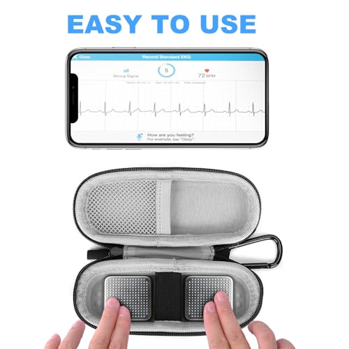 Kardia Mobile EKG Heart Monitor Case - Black, Hard EVA Travel Box