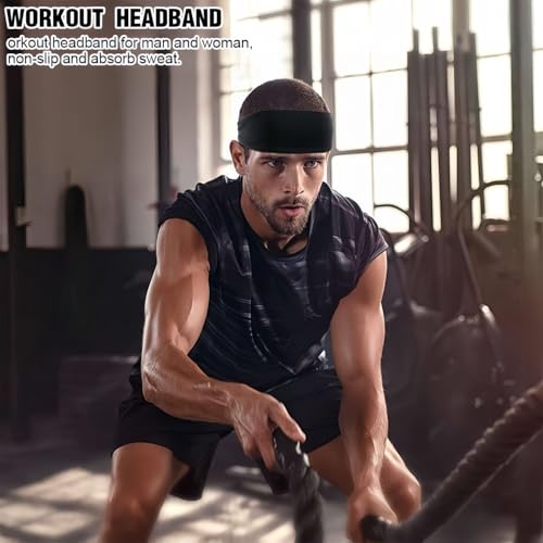 Colorful Sweat Headbands for Men - 6 Pack Sports Hairbands