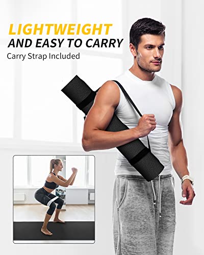 Extra Long Wide Yoga Mat - 84" x 30" x 6mm - Black
