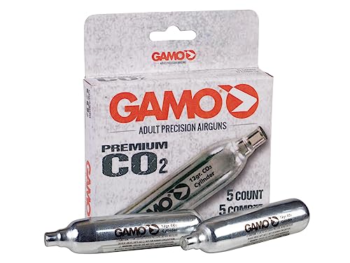 12 Gram CO2 Cartridges - 5 Pack, One Size, Silver