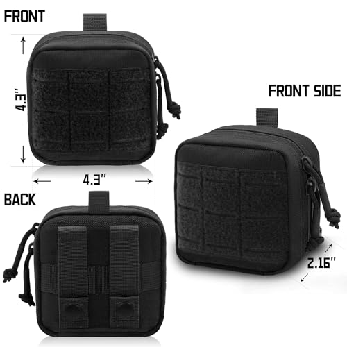 Small Admin Pouch - 1000D Tactical Molle EDC Waist Belt Bag - Black