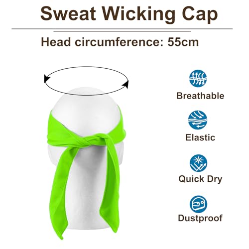 Fluorescent Green Ninja Headband - Adjustable Sweat Wicking Head Tie