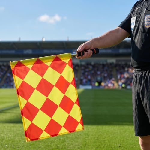 2 Pack Soccer Referee Flags with Foam Handle - Lightweight Signal Flags
