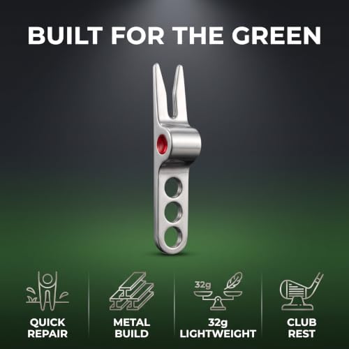 Juroicessry Silver Golf Divot Repair Tool with Folding Handle