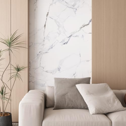 LACHEERY Silver Grey White Marble Contact Paper Matte Countertop Vinyl Wrap Waterproof White Marble Countertop Covers Peel and Stick Wallpaper for Kitchen Countertops Cabinets Wall Paper Roll 15.8x79