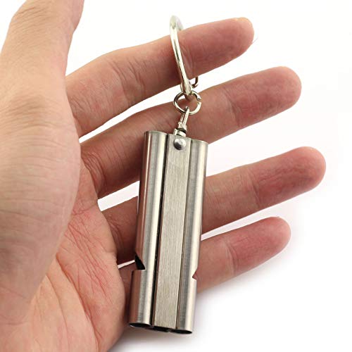 Double Tube Stainless Steel Emergency Whistle - 120dB High Frequency