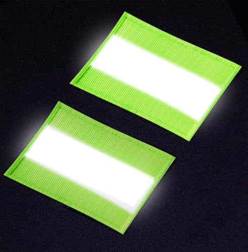 Reflective Safety Patches - 2pcs Hook and Loop, Green