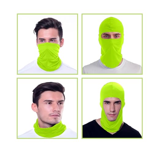 Balaclava Full Face Cover - Fluorescent Green Cycling Masks for Outdoor