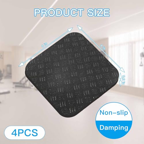 High Density Non-Slip Treadmill Mat Pads - 4x4 Inch, 4 PCS