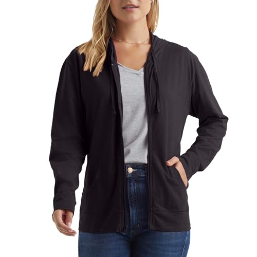 Lightweight Women's Full Zip Hoodie - Soft Cotton Zip Up Jacket
