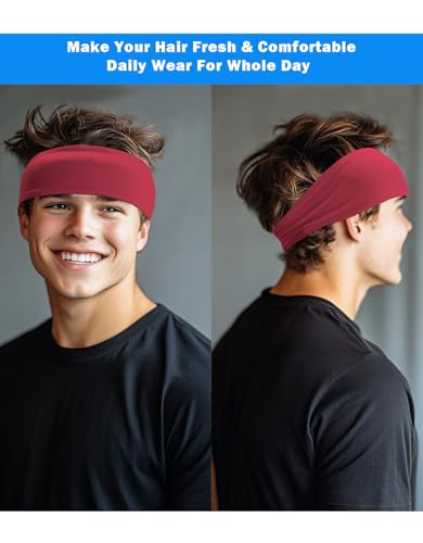 Unisex Sweat Wicking Headband - Burgundy Pack for Sports
