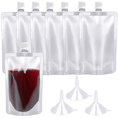 24 Pack Reusable Plastic Flasks - 8 Oz Leak-Proof Drink Pouches