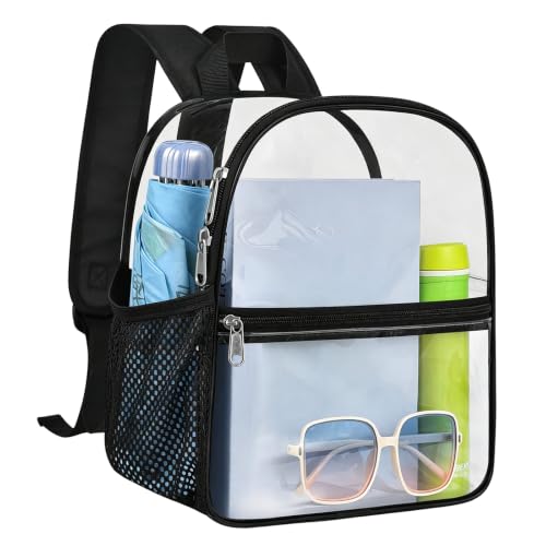 Clear Stadium Backpack - Small, 12x11x6, Black