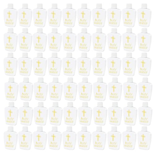 60 Pcs 2oz Holy Water Bottles Bulk Plastic Containers for Religious Use