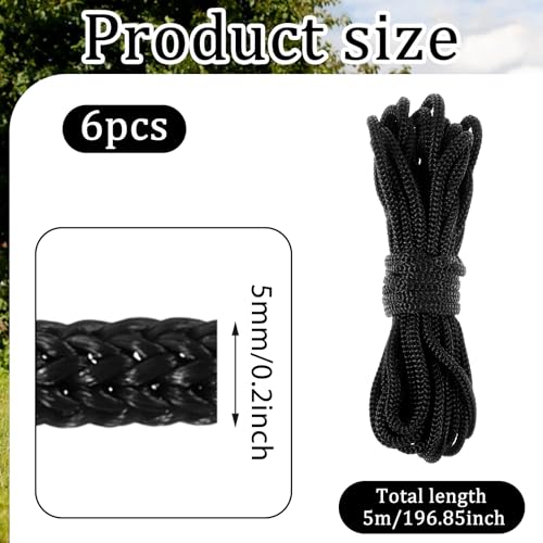 Trampoline Net Connection Rope - 6 Pieces, 16 Feet, Nylon