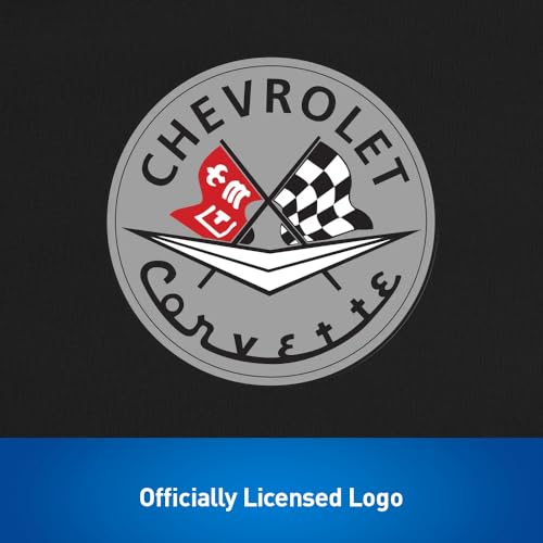 Custom Fit Indoor Car Cover for 1953-1962 Chevrolet Corvette C1 - Black with Official Flags Logo, Includes Storage Bag