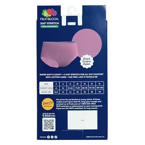 360 Stretch Modal Girls' Briefs - 6 Pack Assorted Colors