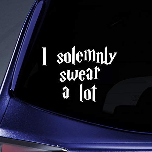 Solemnly Swear A Lot Vinyl Decal - 5.5" White Sticker