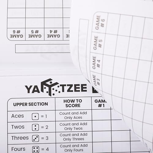 Yahtzee Score Pads - 120 Perforated Sheets, Large Print, 8.5x11" - 1-Pack