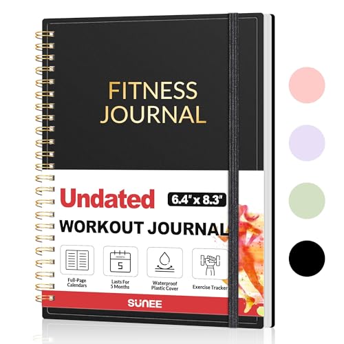 Fitness Journal Workout Planner for Progress Tracking - A5 Black