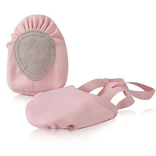 Pink Girls Kids Dance Shoes Half Sole Ballet Turners - Small, EASTBUDDY