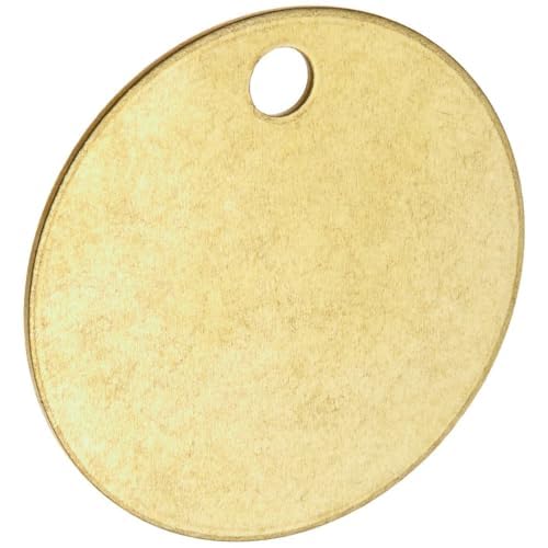 Brady 23211 2" Diameter B-907 Brass Round Blank Brass Valve Tags, 25 Count (Pack of 1)